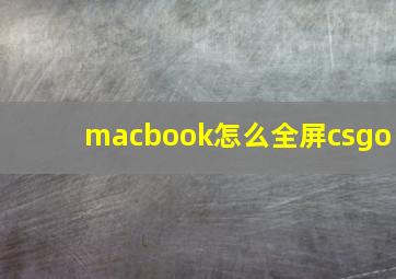 macbook怎么全屏csgo