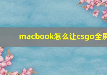 macbook怎么让csgo全屏