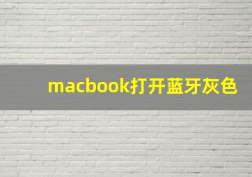 macbook打开蓝牙灰色