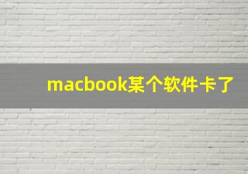 macbook某个软件卡了