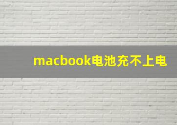 macbook电池充不上电