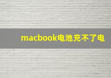 macbook电池充不了电