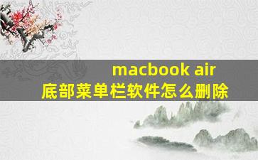 macbook air底部菜单栏软件怎么删除