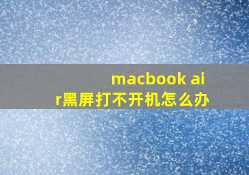 macbook air黑屏打不开机怎么办