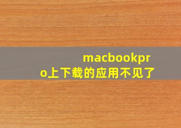 macbookpro上下载的应用不见了