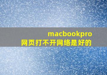 macbookpro网页打不开网络是好的