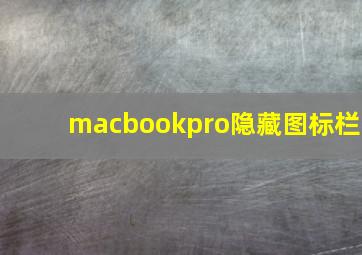 macbookpro隐藏图标栏