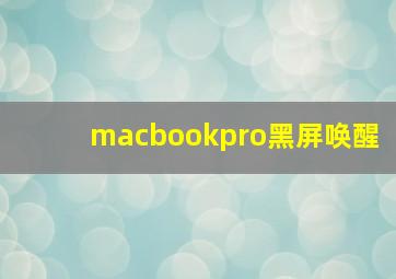 macbookpro黑屏唤醒