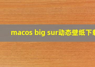 macos big sur动态壁纸下载