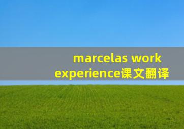 marcelas work experience课文翻译