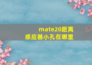 mate20距离感应器小孔在哪里