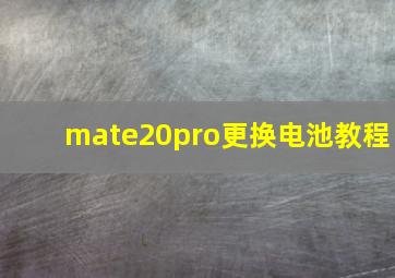 mate20pro更换电池教程