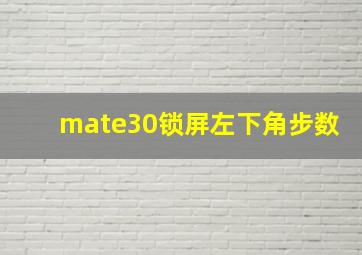 mate30锁屏左下角步数