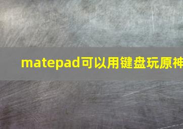 matepad可以用键盘玩原神