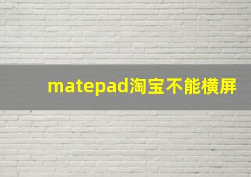 matepad淘宝不能横屏