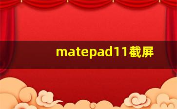 matepad11截屏