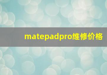 matepadpro维修价格