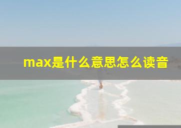 max是什么意思怎么读音