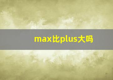 max比plus大吗