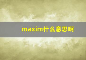 maxim什么意思啊