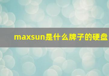 maxsun是什么牌子的硬盘