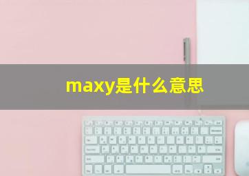 maxy是什么意思