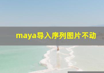 maya导入序列图片不动