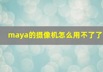 maya的摄像机怎么用不了了