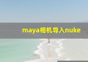 maya相机导入nuke