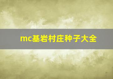 mc基岩村庄种子大全