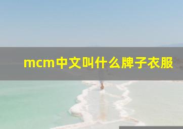 mcm中文叫什么牌子衣服