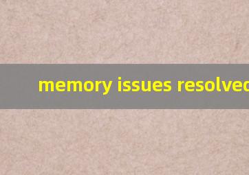 memory issues resolved翻译