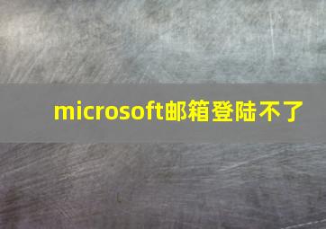 microsoft邮箱登陆不了