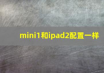 mini1和ipad2配置一样