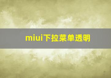 miui下拉菜单透明