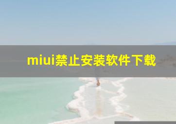 miui禁止安装软件下载