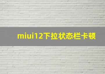 miui12下拉状态栏卡顿