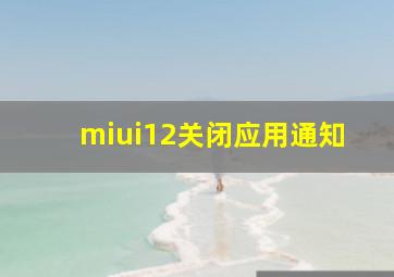 miui12关闭应用通知