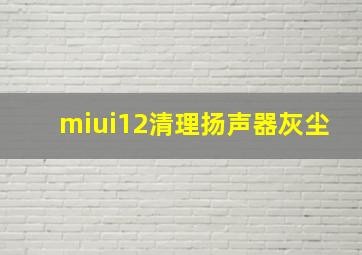 miui12清理扬声器灰尘