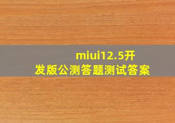 miui12.5开发版公测答题测试答案