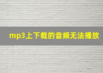 mp3上下载的音频无法播放