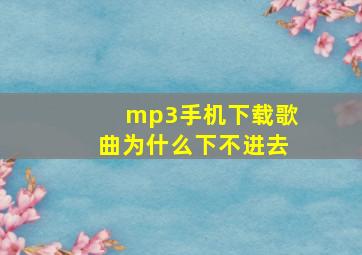 mp3手机下载歌曲为什么下不进去