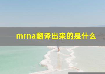 mrna翻译出来的是什么