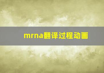 mrna翻译过程动画