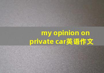 my opinion on private car英语作文