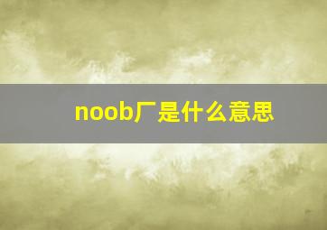 noob厂是什么意思