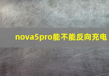 nova5pro能不能反向充电