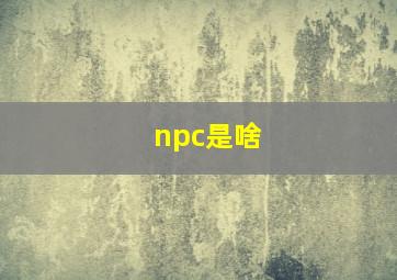 npc是啥