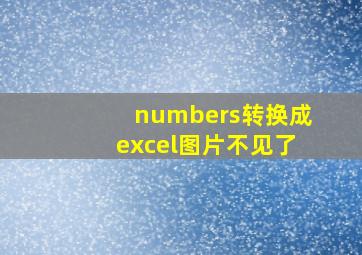 numbers转换成excel图片不见了