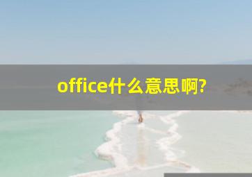 office什么意思啊?